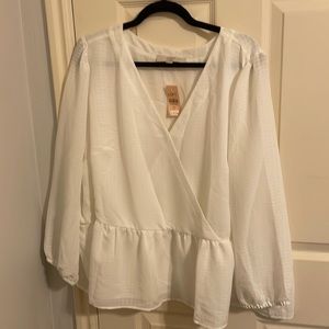 Loft plus white blouse